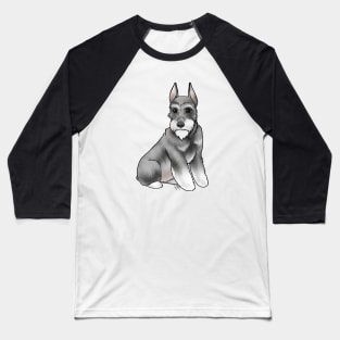 Dog - Miniature Schnauzer - Salt and Pepper Cropped Baseball T-Shirt